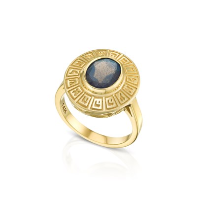 טבעת "הצרופים" זהב , משובצת אבן לברדורייט ( לבחירה ) , 14K