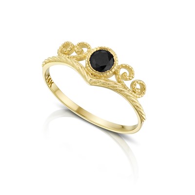 טבעת כתר "ליאן" זהב , משובצת אבן (לבחירה) , 14K