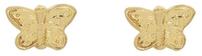 זוג עגילים , פרפר , סגר בטחון (כובע) , זהב 14K