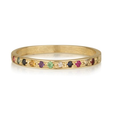 טבעת חושן "כנענית" זהב , משובצת 12 אבני החושן (14K)