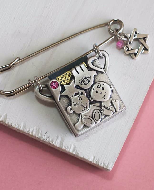 תליון לעגלה "האל ישמרך" תהילים ורוד