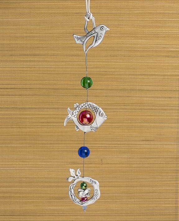 מתלה קיר ציפור, דג ורימון