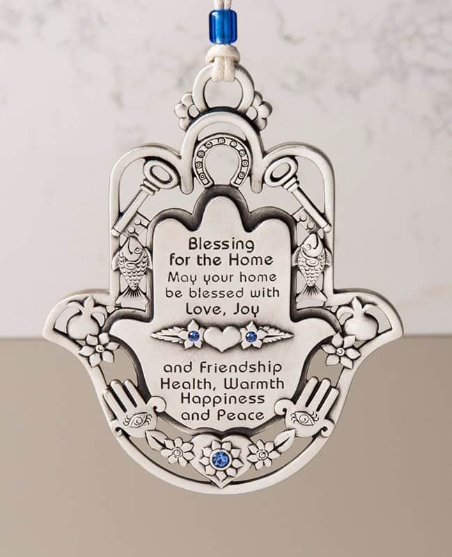 חמסה ברכת הבית עם מוטיבים - אנגלית ,כחול