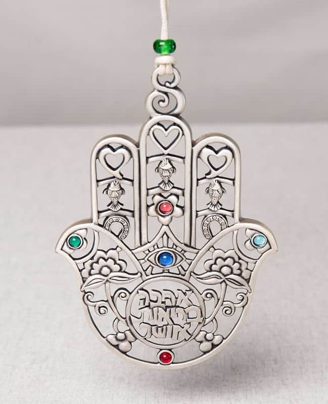 מתלה חמסה משובצת צבעוני