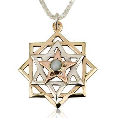 תליון "תיקון חוה" כסף וזהב משובץ קריסובריל