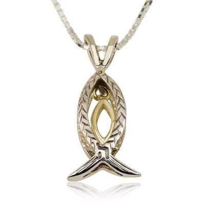 תליון דג "נינוה" כסף וזהב