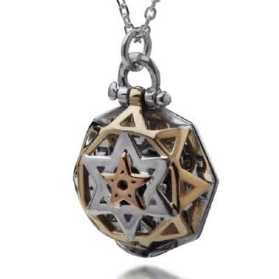 תליון "תיקון חוה" נפתח , 5 מתכות , ברכת כהנים , כסף וזהב