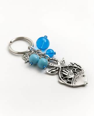 מחזיק מפתחות דג - כחול