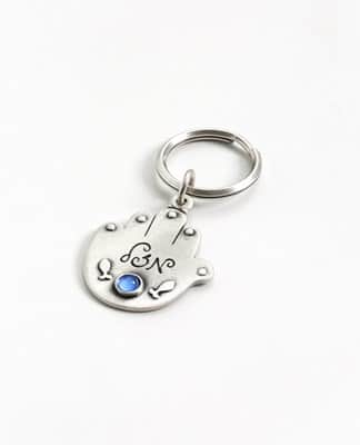 מחזיק מפתחות חמסה "דרך צלחה" - כחול