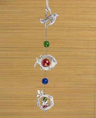 מתלה קיר ציפור, דג ורימון