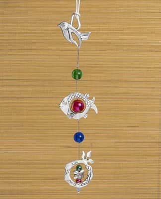 מתלה קיר ציפור, דג ורימון