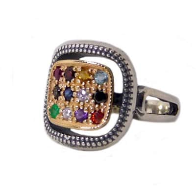 טבעת אבני החושן כסף וזהב