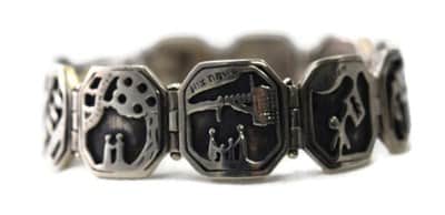 צמיד שבע ברכות  כסף מושחר