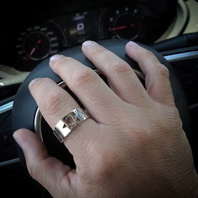 טבעת מגן דוד "יברכך ה' וישמרך" , כסף וזהב