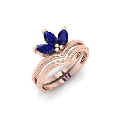 טבעת "ארייה", זהב 14K משובצת אבנים לבחירה