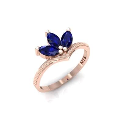 טבעת "ארייה", זהב 14K משובצת אבנים לבחירה