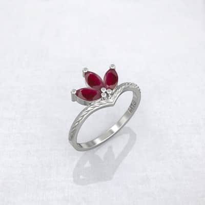 טבעת "ארייה", זהב 14K משובצת אבנים לבחירה