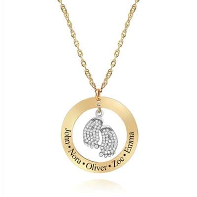 ציפוי זהב 18K , חריטה מושחרת אנגלית