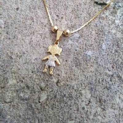 שרשרת ילד/ה (לבחירה) מעוצבת , ציפוי זהב