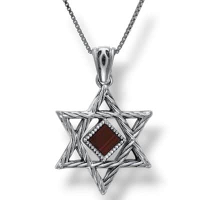 תליון מגן דוד קלוע משובץ ננו תנ"ך , כסף