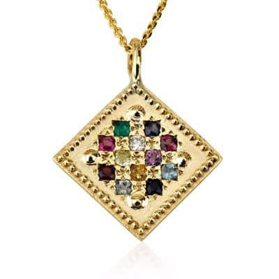 תליון " חושן הכהן " עדין זהב 14K - לא כולל שרשרת