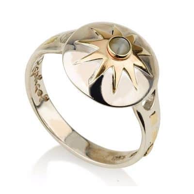 טבעת "בראשית" כסף וזהב