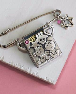 תליון לעגלה "האל ישמרך" תהילים ורוד