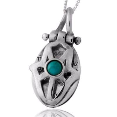 תליון "רות" כסף משובץ טורקיז