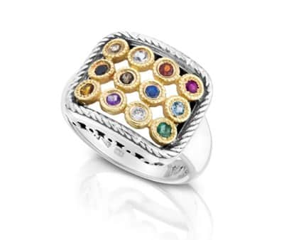 טבעת חושן "אנאל" כסף וזהב