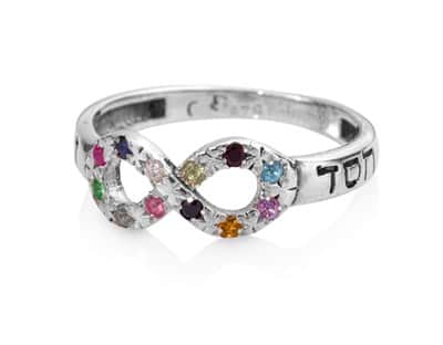 טבעת חושן "חוכמת האין סוף" משובצת 12 אבני החושן , כסף