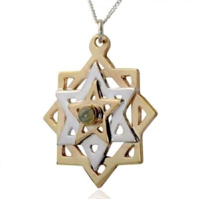 תליון "תיקון חוה" זהב וכסף משובץ קריסובריל